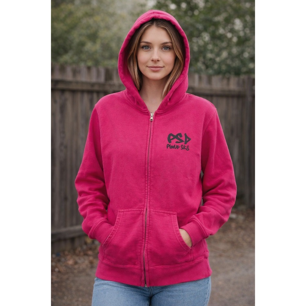PSP Pinup SK8 Hoodie Sweatshirt Women's Size XL Pullover Full Zip Cotton Retro